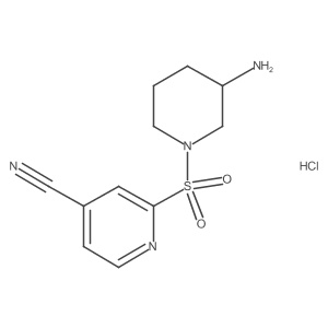 2-((3-Aminopiperidin-1-yl)sulfonyl)isonicotinonitrile hydrochloride Structure