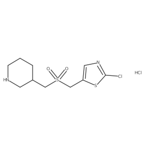 2-Chloro-5-(((piperidin-3-ylmethyl)sulfonyl)methyl)thiazole hydrochloride Structure