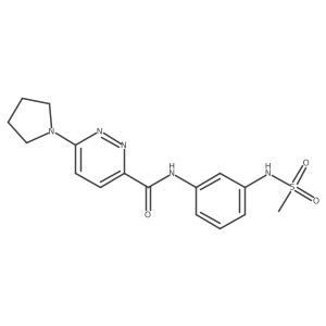 N-(3-methanesulfonamidophenyl)-6-(pyrrolidin-1-yl)pyridazine-3-carboxamide Structure