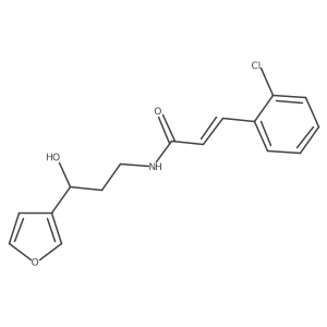(E)-3-(2-chlorophenyl)-N-(3-(furan-3-yl)-3-hydroxypropyl)acrylamide Structure