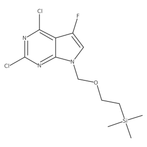 2,4-dichloro-5-fluoro-7-((2-(trimethylsilyl)ethoxy)methyl)-7H-pyrrolo[2,3-d]pyrimidine结构式