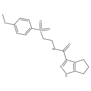 N-{2-[(4-methoxyphenyl)sulfonyl]ethyl}-2,4,5,6-tetrahydrocyclopenta[c]pyrazole-3-carboxamide结构式