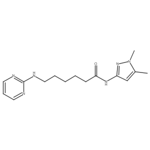 N-(1,5-dimethyl-1H-pyrazol-3-yl)-6-(pyrimidin-2-ylamino)hexanamide结构式