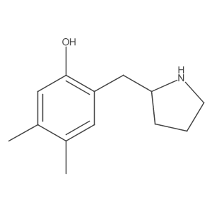 4,5-Dimethyl-2-[(pyrrolidin-2-yl)methyl]phenol结构式