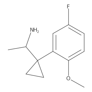 1-[1-(5-Fluoro-2-methoxyphenyl)cyclopropyl]ethan-1-amine结构式