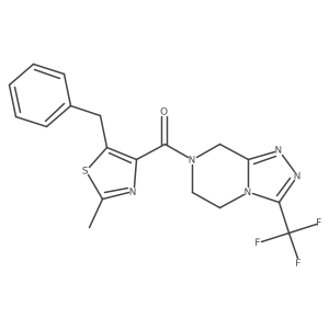 (5-benzyl-2-methyl-1,3-thiazol-4-yl)[3-(trifluoromethyl)-5,6-dihydro[1,2,4]triazolo[4,3-a]pyrazin-7(8H)-yl]methanone结构式