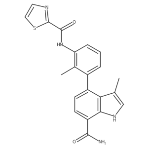 3-Methyl-4-[2-methyl-3-[(2-thiazolylcarbonyl)amino]phenyl]-1H-indole-7-carboxamide结构式