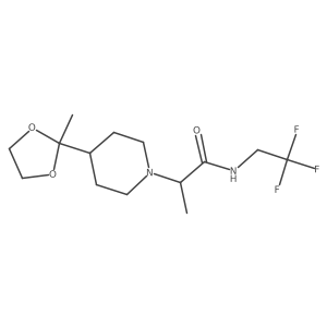 2-[4-(2-methyl-1,3-dioxolan-2-yl)piperidin-1-yl]-N-(2,2,2-trifluoroethyl)propanamide Structure