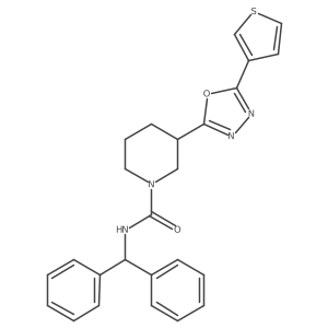 N-benzhydryl-3-(5-(thiophen-3-yl)-1,3,4-oxadiazol-2-yl)piperidine-1-carboxamide Structure