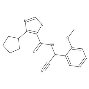 N-[cyano(2-methoxyphenyl)methyl]-4-cyclopentyl-1,3-thiazole-5-carboxamide Structure