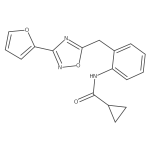 N-(2-((3-(furan-2-yl)-1,2,4-oxadiazol-5-yl)methyl)phenyl)cyclopropanecarboxamide Structure