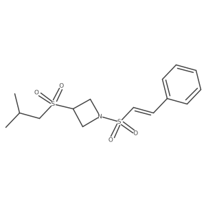 (E)-3-(isobutylsulfonyl)-1-(styrylsulfonyl)azetidine Structure
