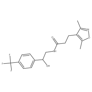 3-(3,5-dimethylisoxazol-4-yl)-N-(2-hydroxy-2-(4-(trifluoromethyl)phenyl)ethyl)propanamide Structure