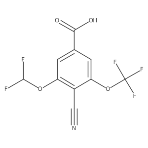 4-Cyano-3-(difluoromethoxy)-5-(trifluoromethoxy)benzoic acid结构式
