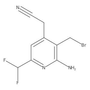2-(2-Amino-3-(bromomethyl)-6-(difluoromethyl)pyridin-4-yl)acetonitrile结构式