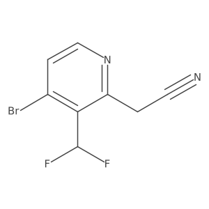 2-(4-Bromo-3-(difluoromethyl)pyridin-2-yl)acetonitrile结构式