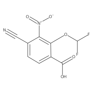 4-Cyano-2-(difluoromethoxy)-3-nitrobenzoic acid结构式