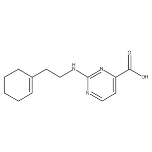 2-{[2-(Cyclohex-1-en-1-yl)ethyl]amino}pyrimidine-4-carboxylic acid Structure