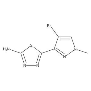 5-(4-bromo-1-methyl-1H-pyrazol-3-yl)-1,3,4-thiadiazol-2-amine结构式