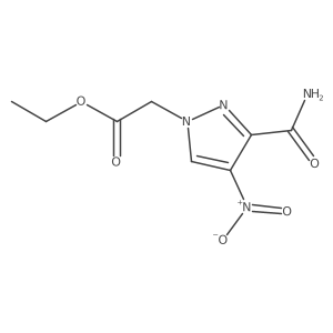 ethyl (3-carbamoyl-4-nitro-1H-pyrazol-1-yl)acetate结构式