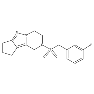 2-((3-fluorobenzyl)sulfonyl)-2,3,4,7,8,9-hexahydro-1H-cyclopenta[3,4]pyrazolo[1,5-a]pyrazine结构式