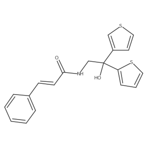 N-(2-hydroxy-2-(thiophen-2-yl)-2-(thiophen-3-yl)ethyl)cinnamamide结构式