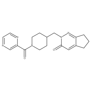 2-{[1-(pyrazine-2-carbonyl)piperidin-4-yl]methyl}-2H,3H,5H,6H,7H-cyclopenta[c]pyridazin-3-one结构式