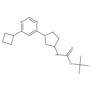 tert-butyl N-[1-(6-cyclobutylpyrimidin-4-yl)pyrrolidin-3-yl]carbamate Structure