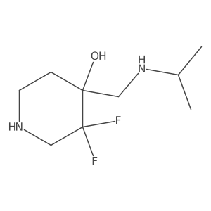 3,3-Difluoro-4-{[(propan-2-yl)amino]methyl}piperidin-4-ol结构式