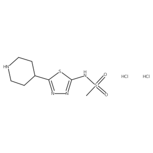 N-[5-(piperidin-4-yl)-1,3,4-thiadiazol-2-yl]methanesulfonamide dihydrochloride Structure