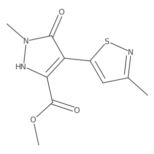 methyl 5-hydroxy-1-methyl-4-(3-methyl-1,2-thiazol-5-yl)-1H-pyrazole-3-carboxylate结构式