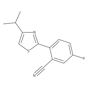 5-Fluoro-2-[4-(propan-2-yl)-1,3-thiazol-2-yl]benzonitrile Structure