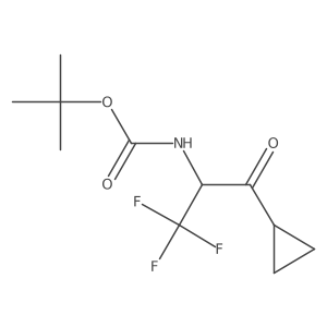 tert-butyl N-(3-cyclopropyl-1,1,1-trifluoro-3-oxopropan-2-yl)carbamate结构式