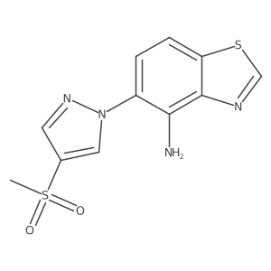 5-(4-methanesulfonyl-1H-pyrazol-1-yl)-1,3-benzothiazol-4-amine结构式