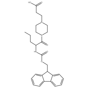 3-{4-[(2R)-2-({[(9H-fluoren-9-yl)methoxy]carbonyl}amino)pentanoyl]piperazin-1-yl}propanoic acid Structure