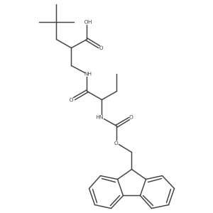 2-{[(2S)-2-({[(9H-fluoren-9-yl)methoxy]carbonyl}amino)butanamido]methyl}-4,4-dimethylpentanoic acid结构式