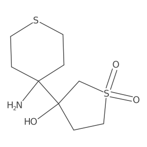 3-(4-Aminothian-4-yl)-3-hydroxy-1lambda6-thiolane-1,1-dione Structure