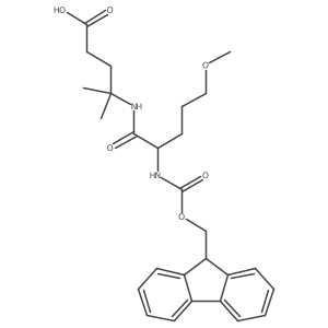 4-[2-({[(9H-fluoren-9-yl)methoxy]carbonyl}amino)-5-methoxypentanamido]-4-methylpentanoic acid结构式