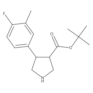 Tert-butyl 4-(4-fluoro-3-methylphenyl)pyrrolidine-3-carboxylate结构式