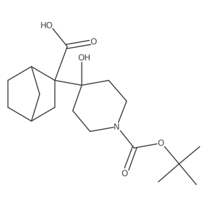 2-{1-[(Tert-butoxy)carbonyl]-4-hydroxypiperidin-4-yl}bicyclo[2.2.1]heptane-2-carboxylic acid结构式