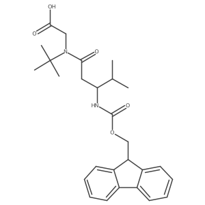 2-[N-tert-butyl-3-({[(9H-fluoren-9-yl)methoxy]carbonyl}amino)-4-methylpentanamido]acetic acid结构式