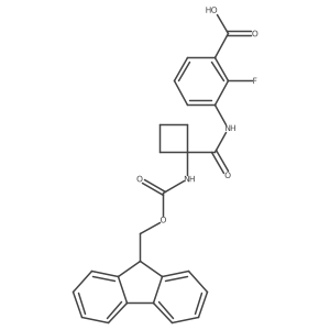 3-[1-({[(9H-fluoren-9-yl)methoxy]carbonyl}amino)cyclobutaneamido]-2-fluorobenzoic acid结构式
