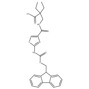 2-ethyl-2-({[2-({[(9H-fluoren-9-yl)methoxy]carbonyl}amino)-1,3-thiazol-4-yl]formamido}methyl)butanoic acid结构式