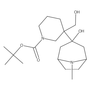 Tert-butyl 3-{3-hydroxy-8-methyl-8-azabicyclo[3.2.1]octan-3-yl}-3-(hydroxymethyl)piperidine-1-carboxylate结构式