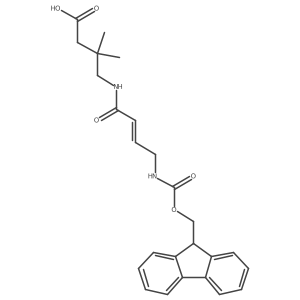 4-[4-({[(9H-fluoren-9-yl)methoxy]carbonyl}amino)but-2-enamido]-3,3-dimethylbutanoic acid Structure