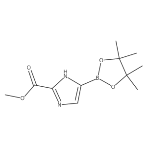 Methyl 5-(4,4,5,5-tetramethyl-1,3,2-dioxaborolan-2-yl)-1H-imidazole-2-carboxylate结构式