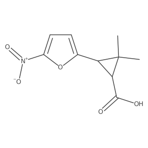 rac-(1R,3R)-2,2-dimethyl-3-(5-nitrofuran-2-yl)cyclopropane-1-carboxylic acid Structure