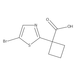 1-(5-Bromo-1,3-thiazol-2-yl)cyclobutane-1-carboxylic acid结构式