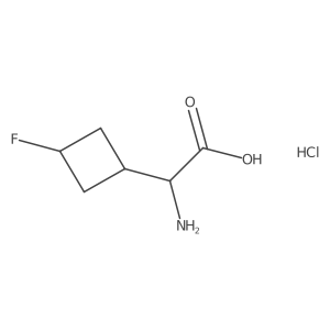 2-Amino-2-(3-fluorocyclobutyl)acetic acid hydrochloride结构式