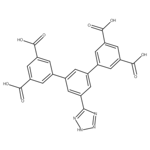 5'-(1H-tetrazol-5-yl)-[1,1':3',1''-terphenyl]-3,3'',5,5''-tetracarboxylic acid结构式